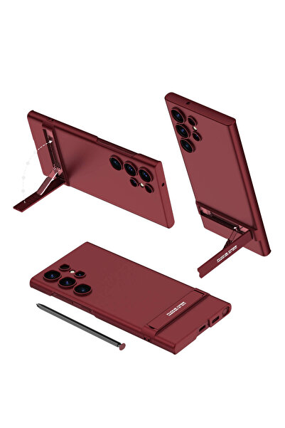 Hatreds Galaxy S24 Ultra Kılıf Hatreds Kamera Korumalı Dikey Standlı Ays Kapak