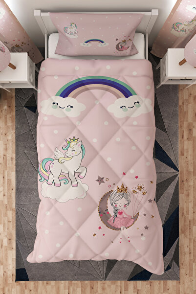Talia Home Unicorn Princess Pattern Single Child Quilt Sleeping Set