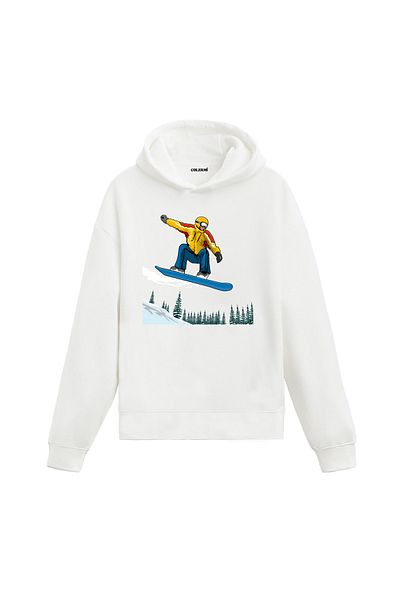 Colermi Forest Snowboard Design Unisex Hoodie - Winter Sports Hooded Sweatshirt