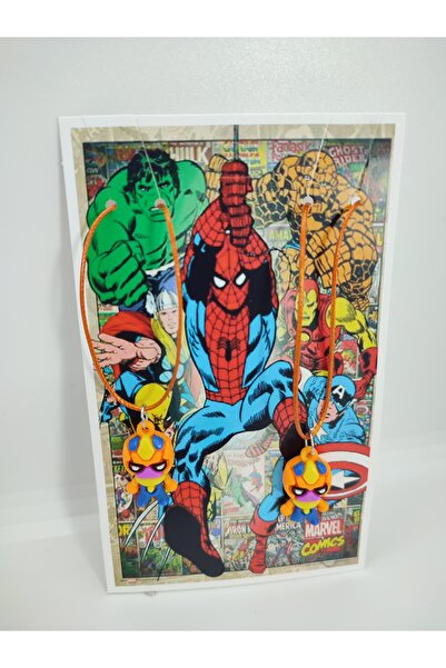 Mia Giyim 2'li Sevimli Marvel Taş Adam Arkadaşlık Best Friends Çift Ayarlanabilir İpli Kolye