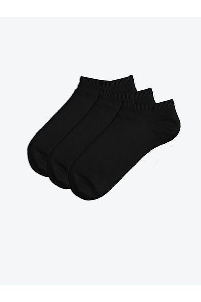 LC Waikiki LCW ECO Черни дамски чорапи до глезена, 3 чифта