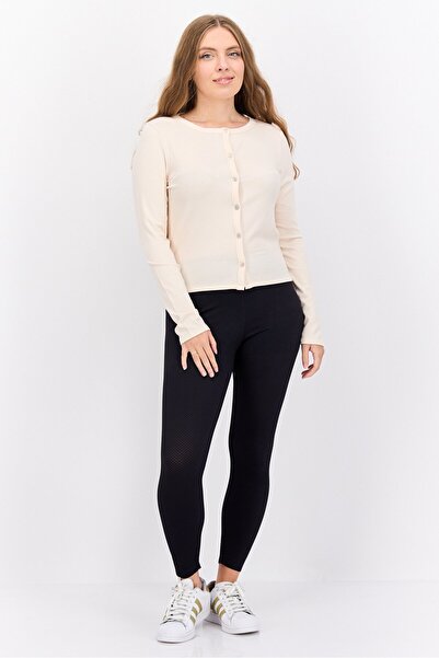Triumph Women Round Neck Long Sleeve Textured Top, Cream