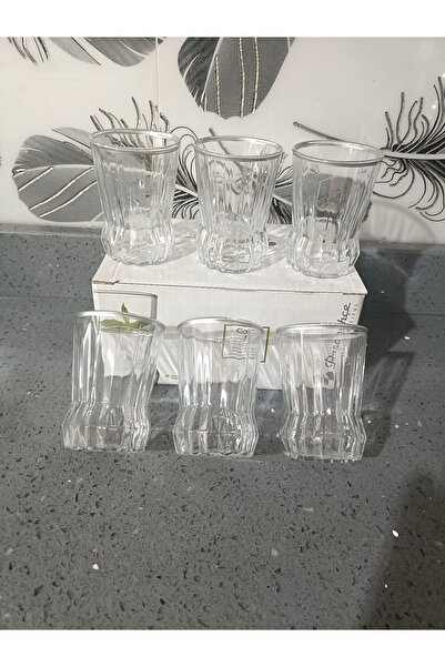 KEVSER GLASS Gaia kahve yanı su bardagı 6 adet gümüş