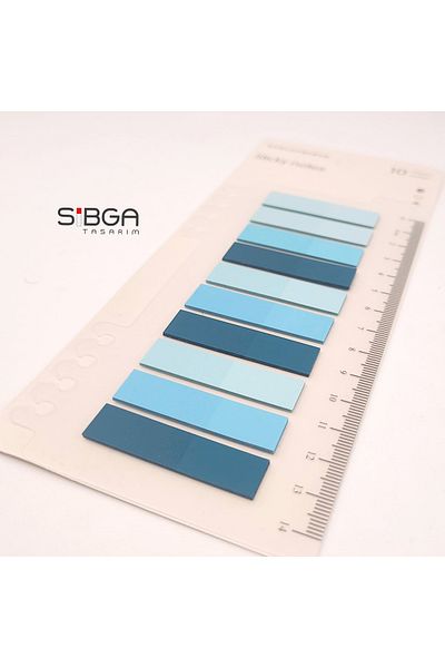 sibga tasarım Transparent Colored Post-It Note Paper - 200 Sheets Bookmark Sticker