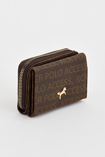 HEBBS Kadın Yazılı Polo Baskılı Çok Gözlü Bol Karlıklı Bozuk & Kağıt Para Böl...