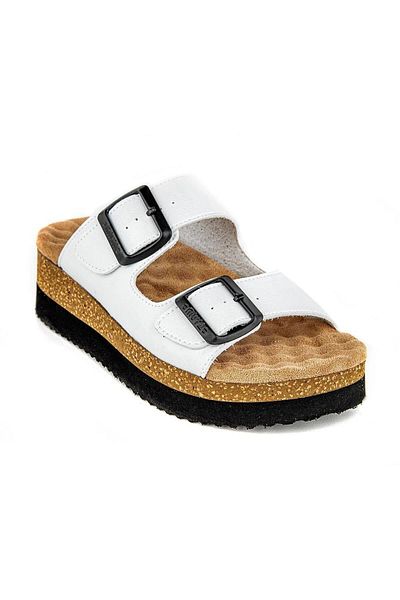 Muya A 3871033   New Season 2025 Double Banded Anatomical White Women's Slippers