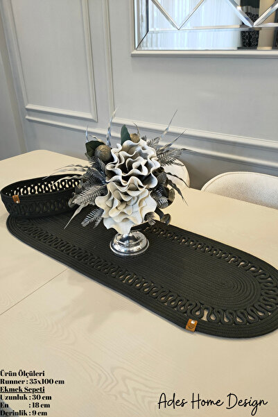 ADES HOME DESİGN Jüt, Sepetli Runner ,Amerikan Servisi ,Supla ,Masa Örtüsü,Se...