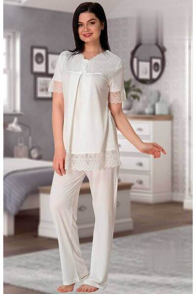 by İGP Pamučni set pidžama za trudnice sa čipkom