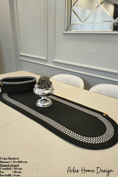 ADES HOME DESİGN Jüt, Sepetli Runner ,Amerikan Servisi ,Supla ,Masa Örtüsü,Se...