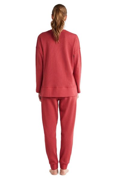 Catherine's Catherines Soft Textured 100% Cotton Fabric Cycling Collar Long Sleeve Women's Pjamas Suit