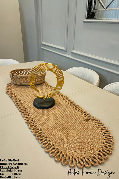 ADES HOME DESİGN Jüt, Sepetli Runner ,Amerikan Servisi ,Supla ,Masa Örtüsü,Se...