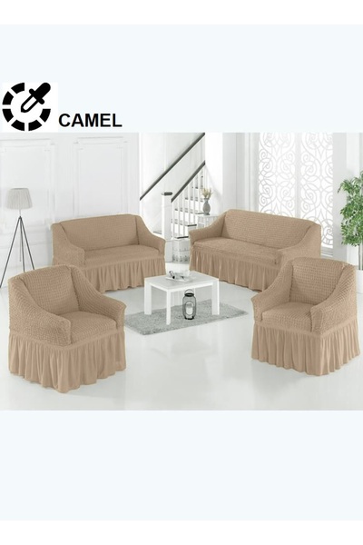 Evory Home مجموعة أغطية الأريكة المكونة من 4 قطع من 7 مقاعد (3+2+1+1) وواقي ا...