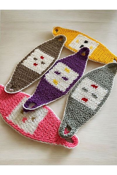 Dantelux Hand Knitted 5 Pcs Long Loofah Dowry Daily Use Bathroom Loofah 5 Different Colors