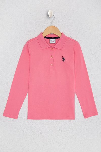U.S. Polo Assn. Розов суитшърт за момиче - основен модел