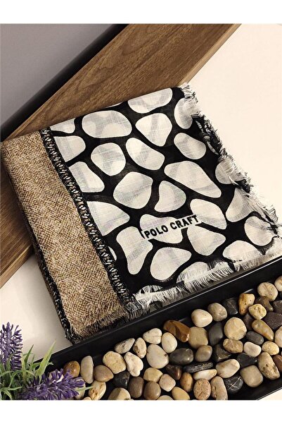 İpekel Açık Bej Keten Flamlı Eşarp Yazma