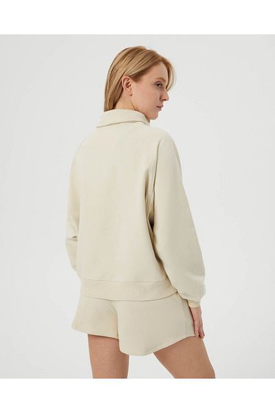 Ayma Active Φούτερ με κρεμ γιακά με μισό φερμουάρ Oversize