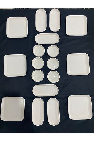 MTD SERAMİK White Luxury Breakfast Set 18 Items for 6