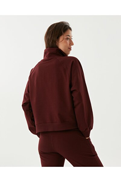 Ayma Active Кестеняв суитшърт с яка стойка и половин цип