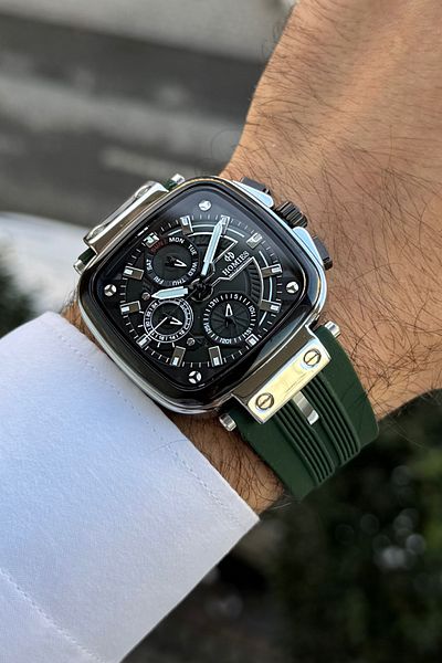 Homies Sports Style Men's Wristwatch - Square Case, Silicone Band, Works All Functions Bracelet Hm 87735336 Y