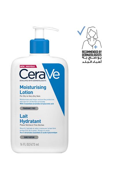 CeraVe لوشن مرطب للبشرة الجافة إلى الجافة جدًا بحمض الهيالورونيك 473 مل
