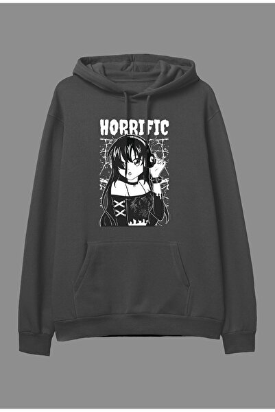 YQYQ سويت شيرت بقلنسوة كبير الحجم للفتيات الصغيرات - تصميم مطبوع باللونين الأ...