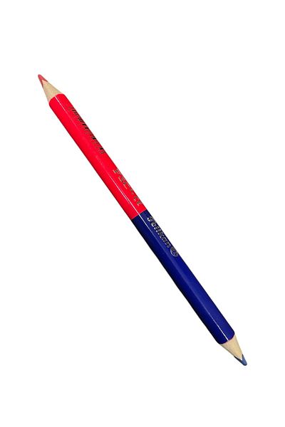 Pelikan مجموعة أقلام رأس مثلثة كبيرة الحجم باللونين الأحمر والأزرق مكونة من 3 قطع
