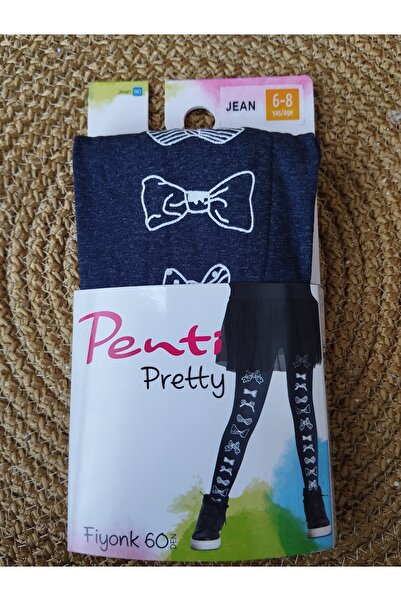 Penti Penti̇ Navy Blue Bow Patterned Pantyhose