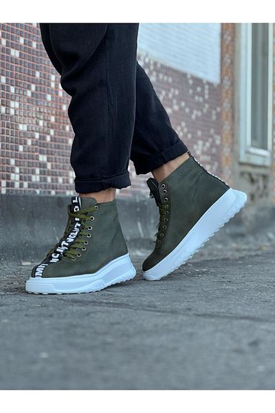 solymos Khaki Men's Half Ankle Boots