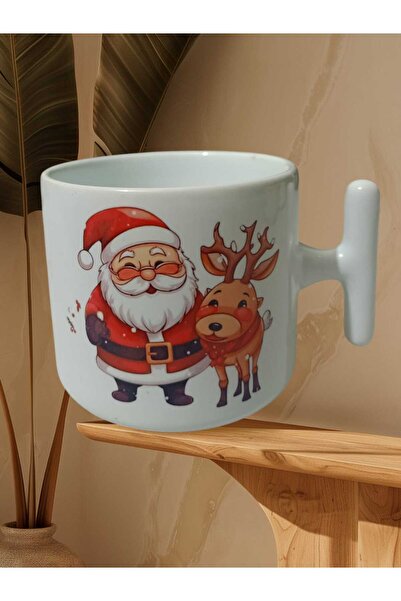 GameFruy Geyikli Santa Claus Double-Sided Written Mug (White t)