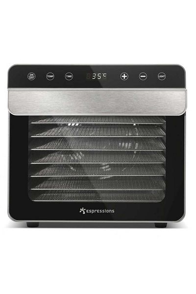 Espressions Smart Food 8-tray dehydrator, 700W, stainless steel trays, 35-85°C, 48-hour timer