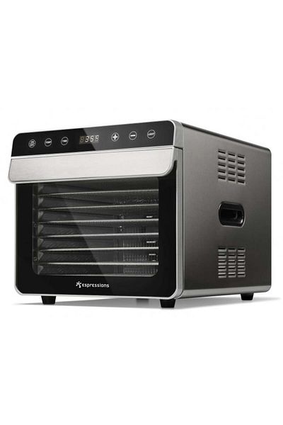Espressions Smart Food 8-tray dehydrator, 700W, stainless steel trays, 35-85°C, 48-hour timer