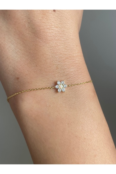Sade Accessory Opal Taşlı Çiçek Bileklik