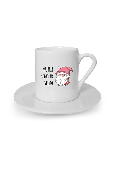 E-Hediyeci Kişiye Özel İsim Yazılı Türk Kahve Fincanı (150 Yeni Yeni Yıl Modeli)