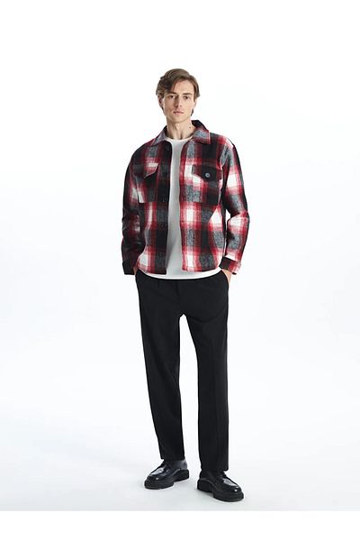 LC Waikiki Black Standard Fit Shirt Collar Men's Coat