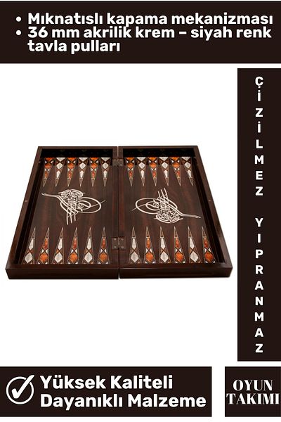 Wintoup Premium Series High-Quality - Antique Ottoman Tour Backgammon Set with Anti-Scratch and Wear-Free Magnet