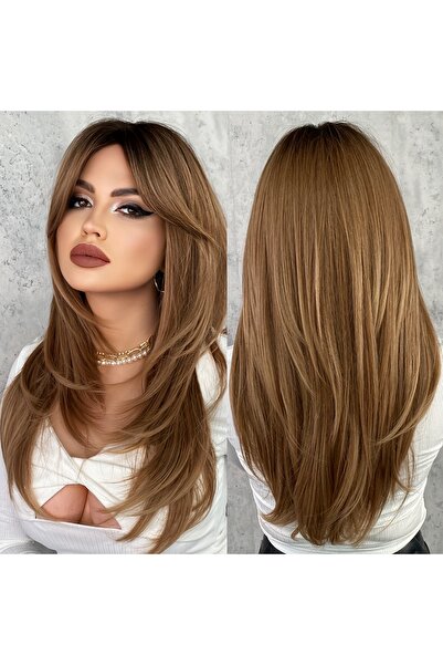 Fenomen Peruk Luxury Ombreli Gerçek Saç Dokusunda Peruk Kahve Ombreli