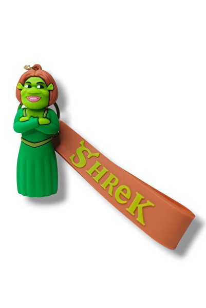 Tajemny Shrek Prenses Fiona Figürlü Yeşil Silikon Anahtarlık Ve Çanta Süsü
