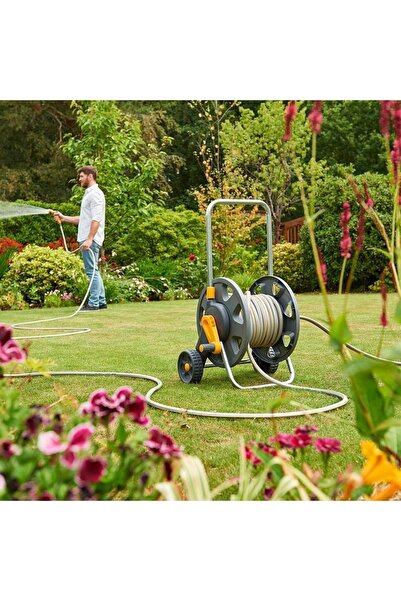 Magnotto 40 Metre Makaralı Tekerli Hortum Tekerlekli Hortum Arabası Toplamalı Bahçe Sulama Hortumu Hozelock