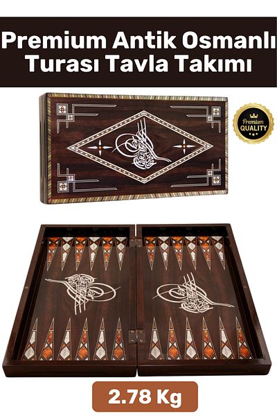 Wintoup Premium Series High-Quality - Antique Ottoman Tour Backgammon Set with Anti-Scratch and Wear-Free Magnet