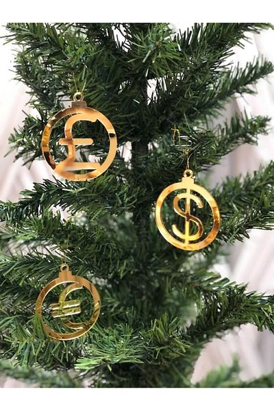 Masalsı Concept New Year's Pine Tree Ornament Euro Dollar Pound Let Everything Be Loose in the New Year