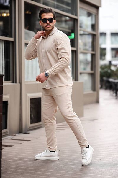 DHELPRA Waffle Shirt-Pants Set