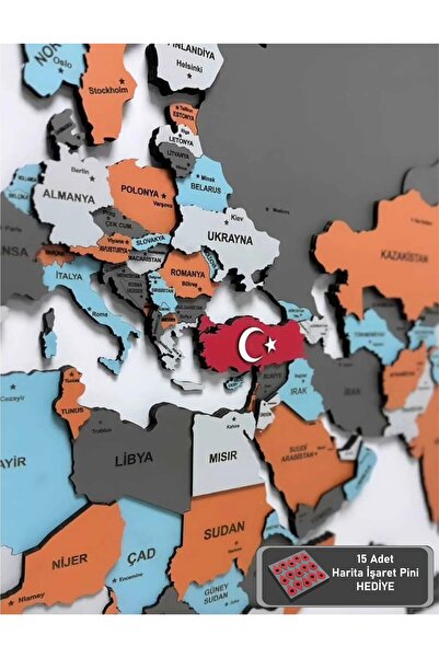 Orendart Ege Ahşap Dünya Haritası