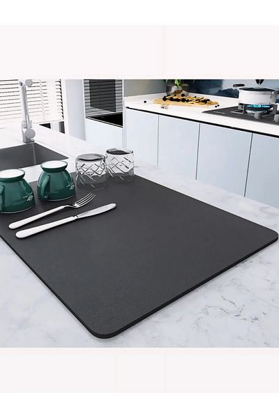 peanelife Multi-Purpose Water Absorbent Magic Countertop Dishwashing Drying Drying Mat with Non-Slip Base