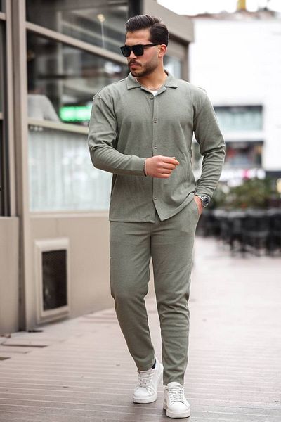 DHELPRA Waffle Shirt-Pants Set