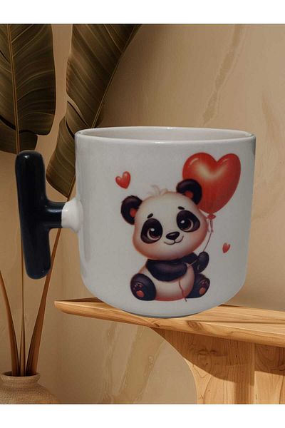 GameFruy Cute Heart Panda Double Sided Printed t Mug Cup (White t)