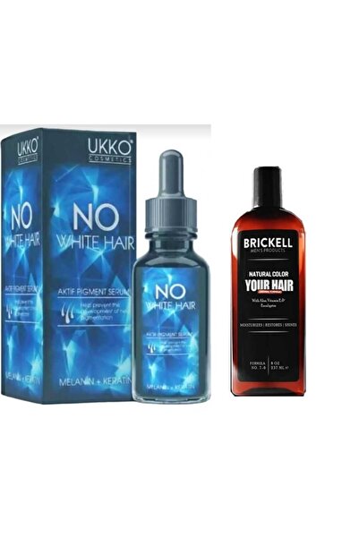 UKKO Cosmetics Hair Aktif Pigment Melanin Kratin Saç Serumu Ve Brickell Saç B...