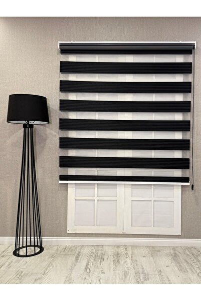 mep mekanik Donatti Zebra Stor Geniş Plise Güneşlik Perde Siyah