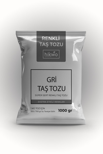 Hikwo Renkli Taş Tozu - Mumluk Döküm Harcı - Beton Harcı - Gri 1 KG