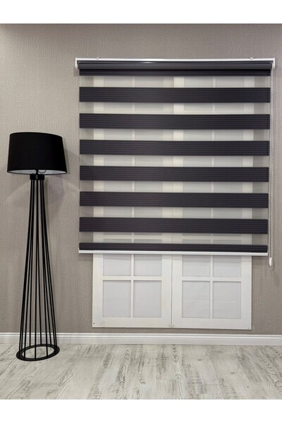 mep mekanik Donatti Zebra Stor Geniş Plise Güneşlik Perde Antrasit Gri