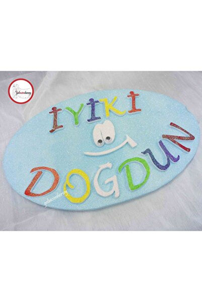 Gelincimherşey Блестяща декорация за врата от стиропор „Честит рожден ден“